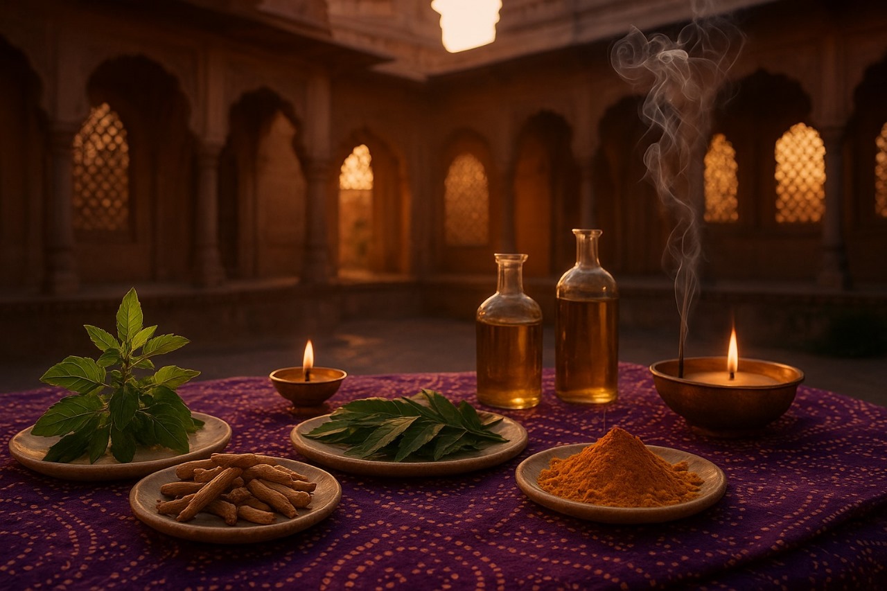 Ayurveda wellness background
